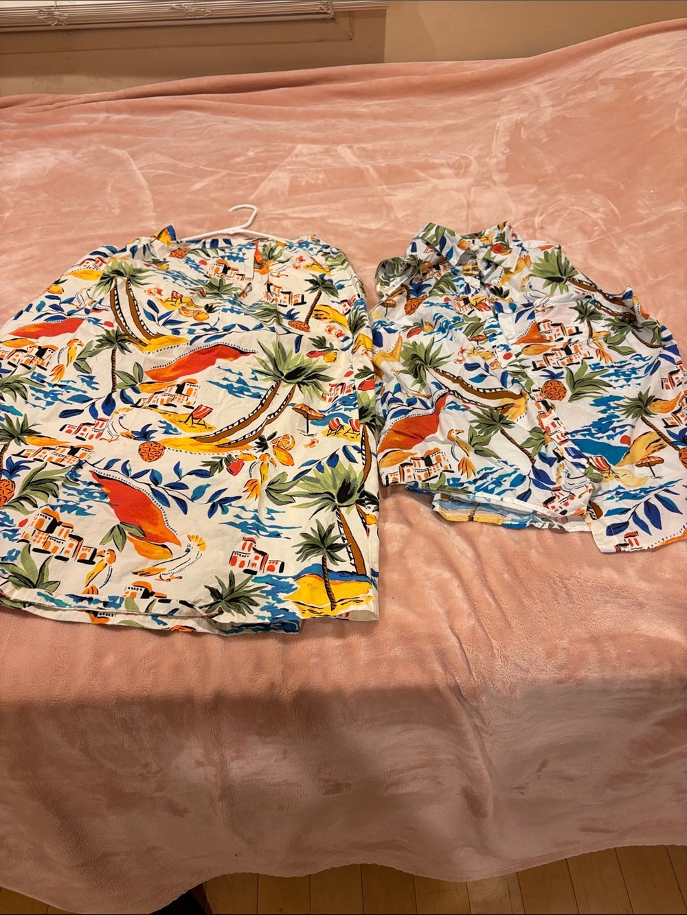Tropical Print Women’s Skirt Set in White and Multicolor